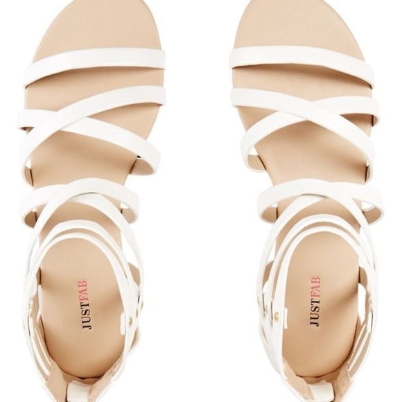 JUSTFAB, EUC, WHITE STRAPPY SANDALS - Picture 2 of 8